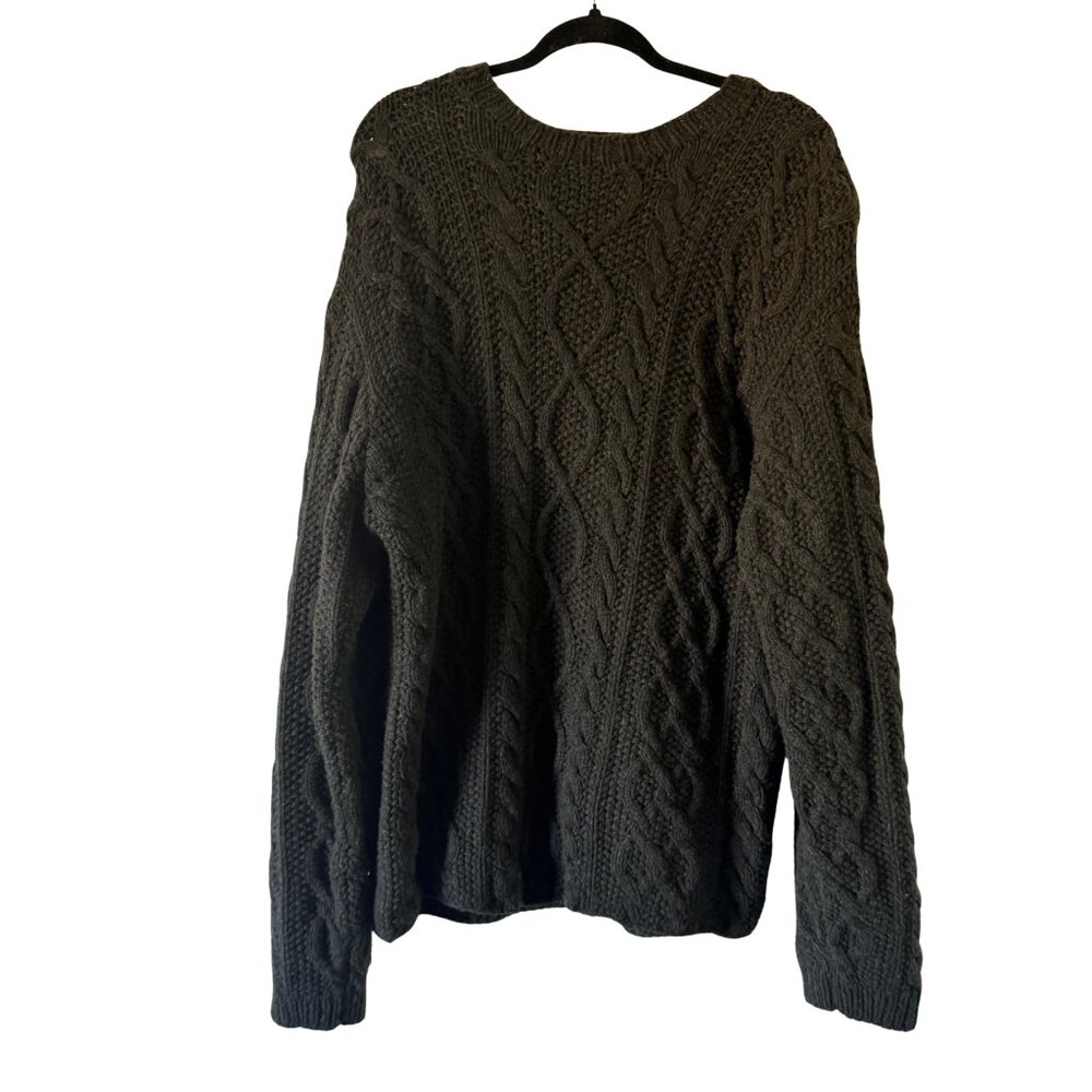J.Crew 100 Percent Handknit Lambs Wool Crewneck Pullover Sweater